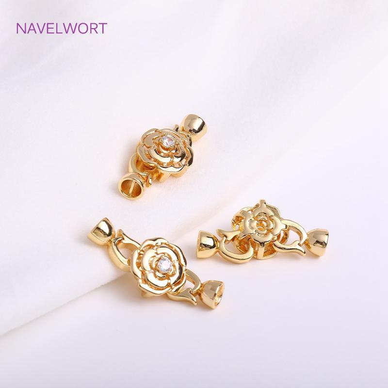 Trendy 18K Gold Plated Round Pearl Clasps Fastener For Bracelet Necklace Making Fittings,DIY Jewellery Making Supplies Wholesale