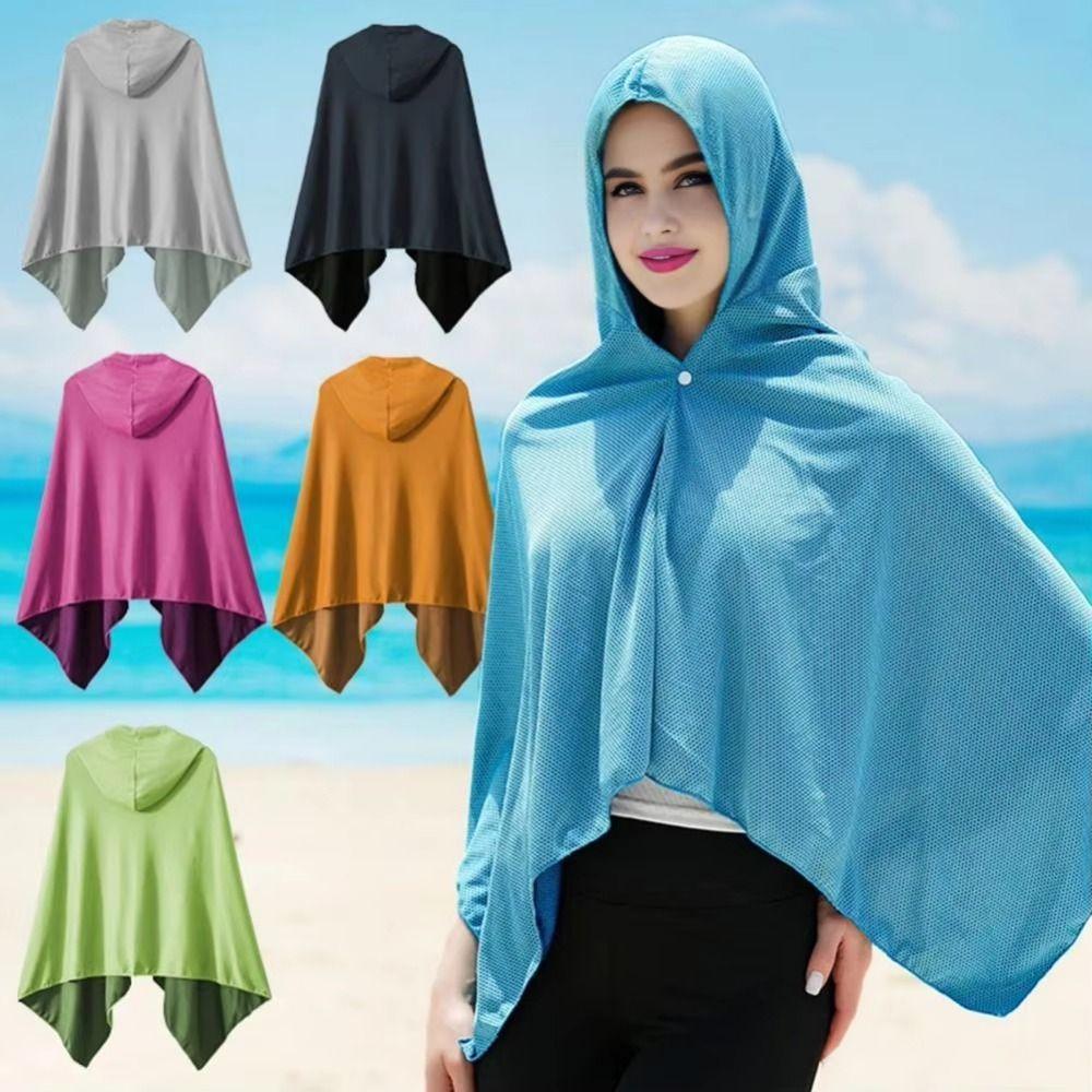 Quick Drying Bath Towel Breathable Sports Cooling Cape Washable Sun Poncho  Beach Activities