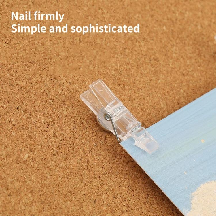 80/90PCS Push Pins with Clear Clip for Cork Board, Clear Push Pins Clip Notice Board Thumb Tacks for for Notes Photos