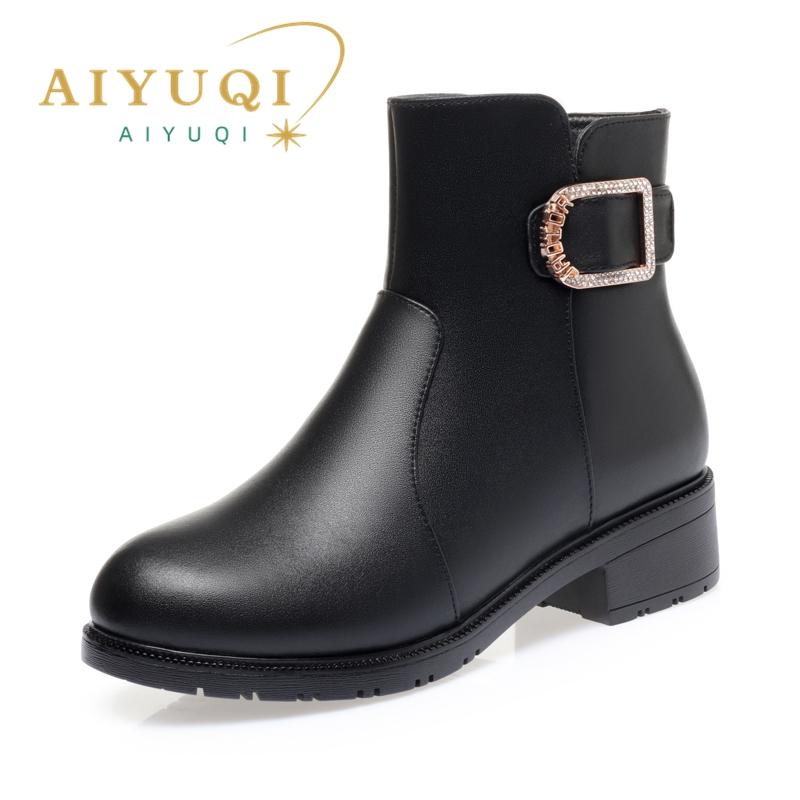 Fashion AIYUQI Ankle Boots Women 2025 New Large Size 41 42 43 Women Winter Boots Non-slip Genuine Leather Women Snow Boots