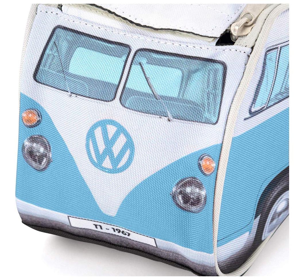 Licensed Volkswagen Volkswagen Camping Van Print Pouch Large Capacity Pen Case 30cm Unisex [Officially Product] (Blue) [Used]
