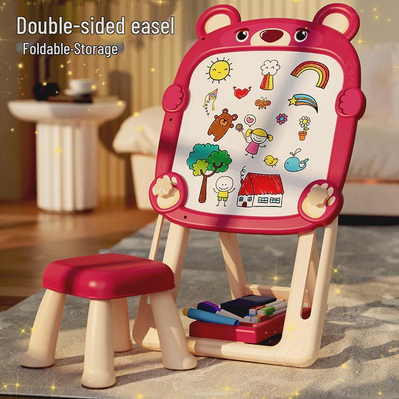 

Multifunctional Kids Easel Board: Painting & Writing Blackboard/Whiteboard with Table Legs
