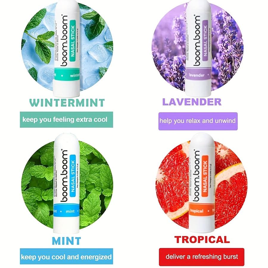 4 Portable Refreshing Breathing Nose Sticks, Fatigue Refreshing and Invigorating Nose Suction, Cooling Oil Mint Double-hole Nose Suction Sticks