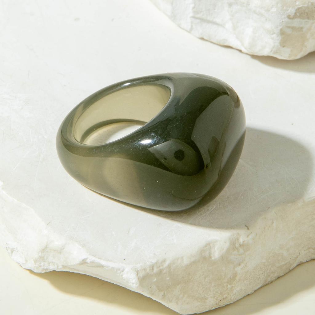 Accessories Geometric Punk Style Retro Ring, Glossy Acrylic Ring Ring Wholesale