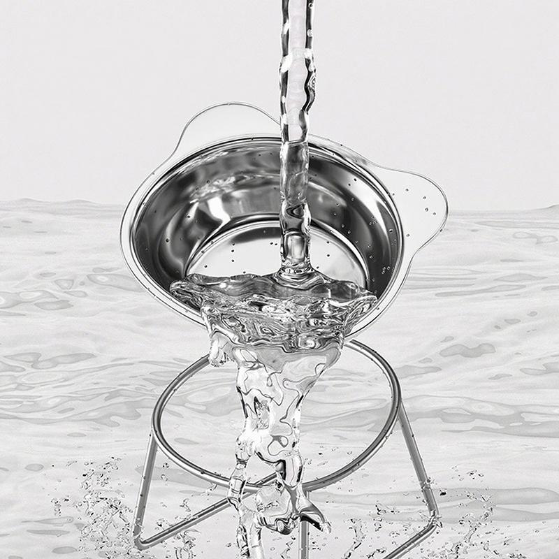 Raised Cat Bowls Tilted Neck Guard Cat Food Bowl 304 Stainless Steel Shatter-Resistant Elevated 15° Pet Supplies For Puppy Cat