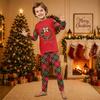 Christmas-print long-sleeve and long-pant matching family loungewear set