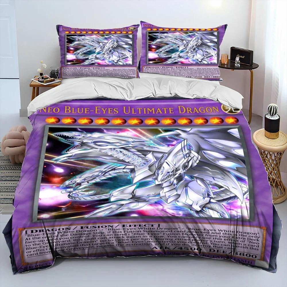3D Yu-Gi-Oh MONSTER CARD Anime  Comforter Bedding Set,Duvet Cover Bed Set Quilt Cover Pillowcase,king Queen Size Bedding Set Kid