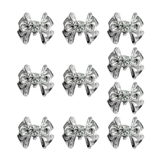 10ks Nail Art Kamínky Ornament 3D Luk Pavouk Lebka Umělý krystal na kovových přívěscích Kreativní DIY šperky Dekorace Příslušenství pro pouzdro na telefon