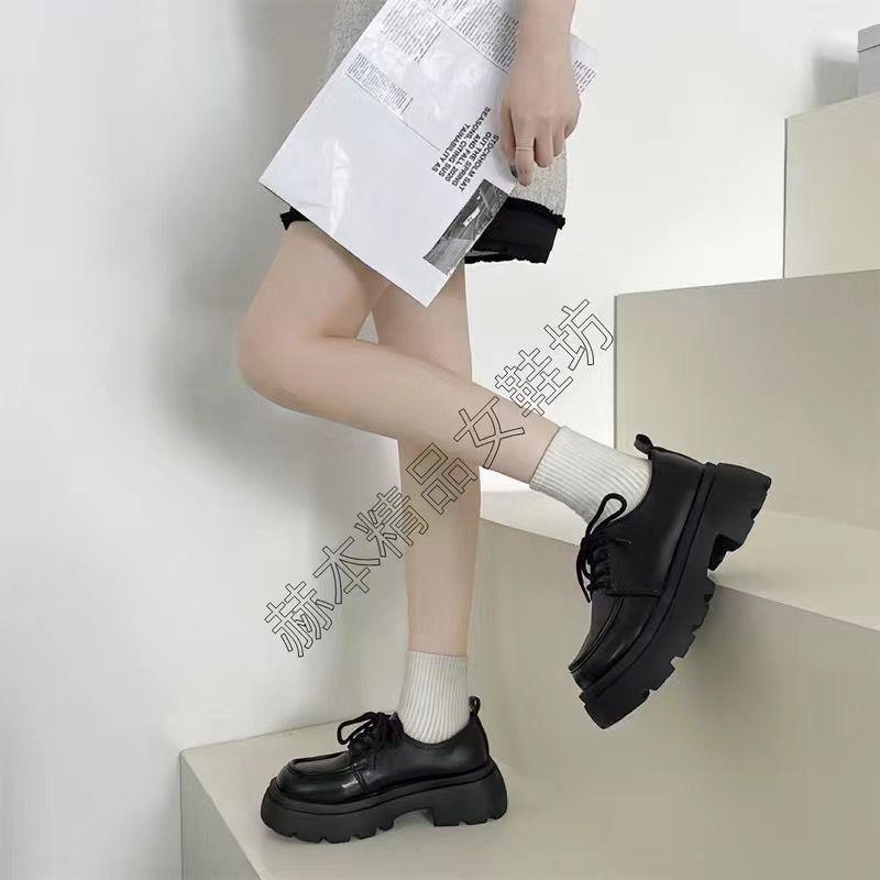 

Туфли на платформе в стиле Spice Girl, маленькие кожаные туфли, женские, тренд, британский колледж, новые осенне-зимние, новые универсальные туфли-лодочки 40