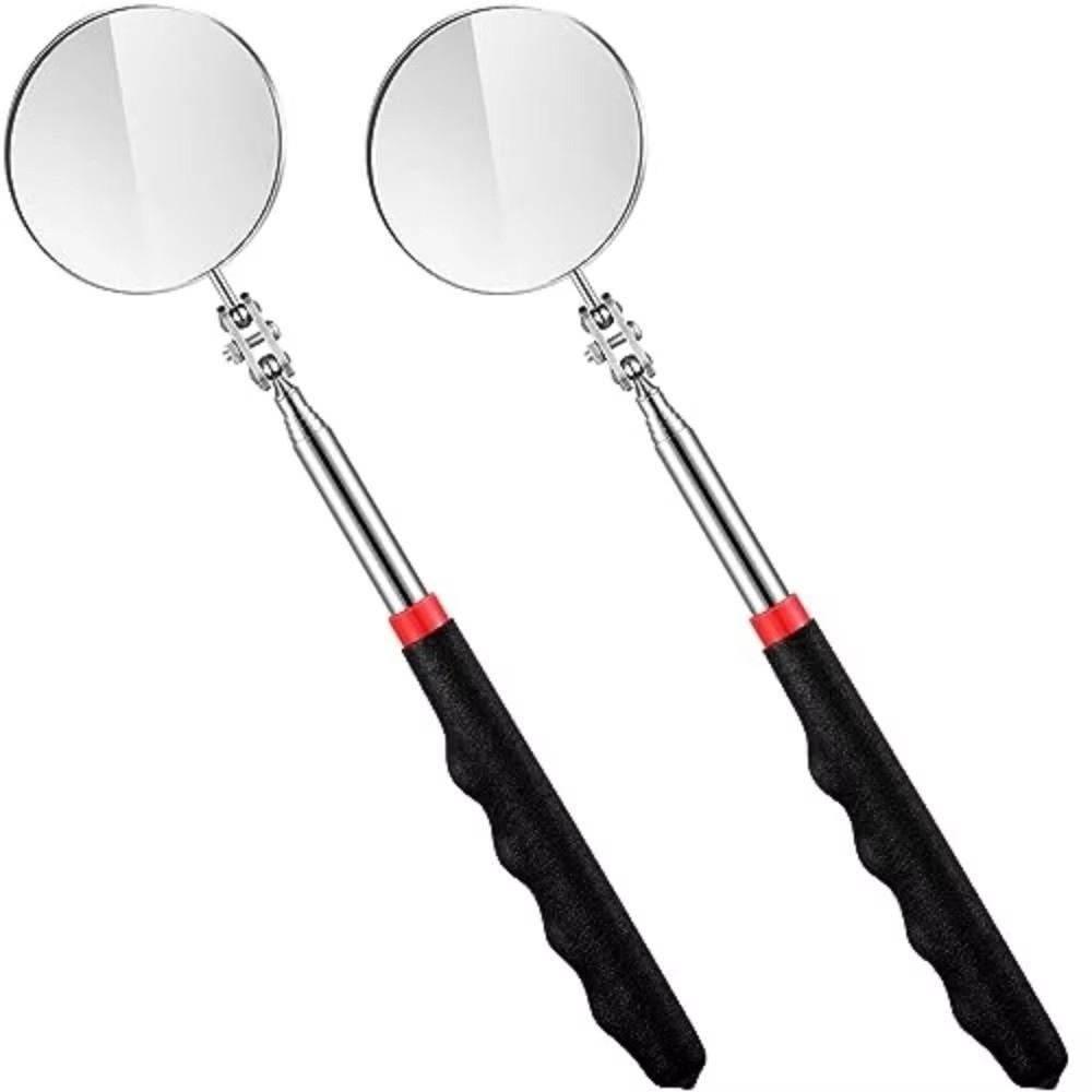 Long Handle Telescoping Inspection Mirror Round Extendable 360° Swivel Mirror Mechanic Repairing
