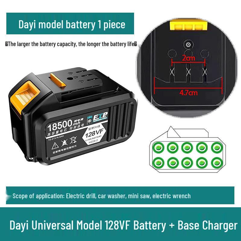 Large Art Lithium Battery for Electric Wrench, Angle Grinder, Hammer, Saw, and Hair Dryer