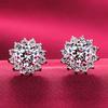 2026 New Simple Light Luxury Wind Flower Full Diamond Small Fragrant  Earnail Snowflake Micro Inlaid Zircon Zircon