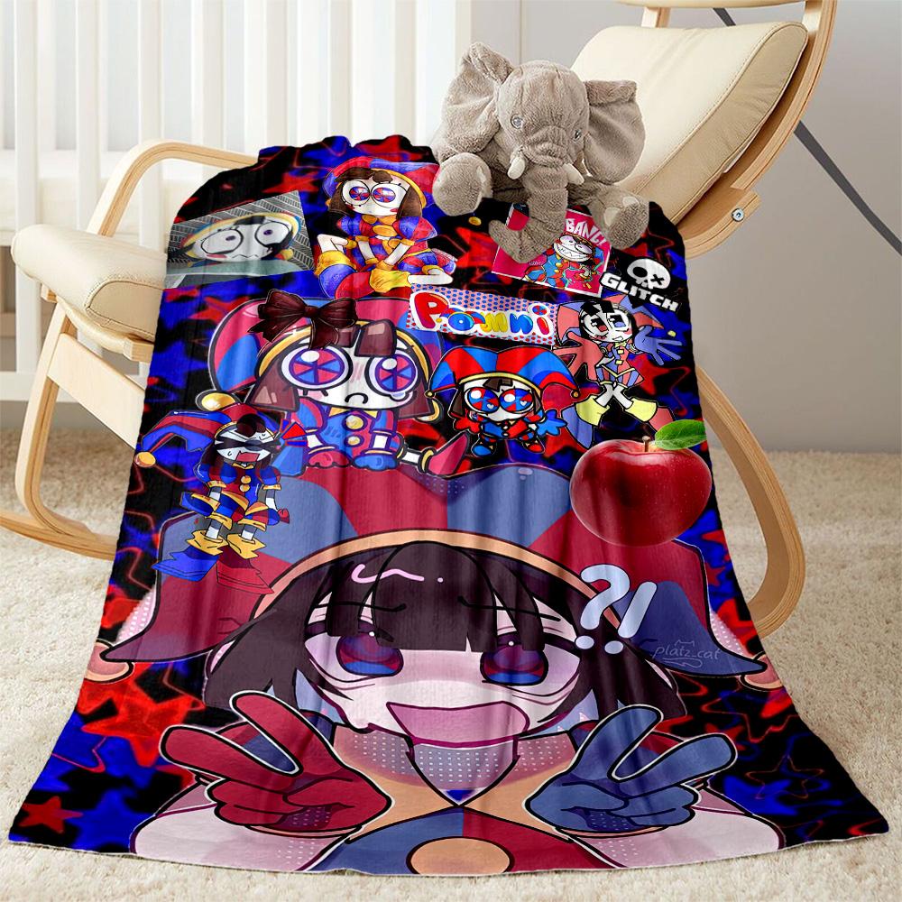 Digital Circus Style Blankets Are Suitable for Living Rooms,making Them an Ideal Choice for Outdoor Travel and Gifts.