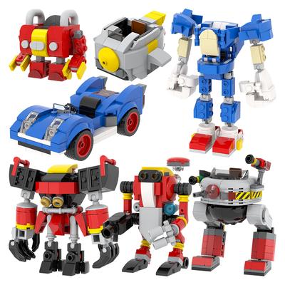 MOC Igel Mech Steine Auto Spiel Anime Luftschiff Dr Eggmaned Roboter Kompatible Figur Bausteine Spielzeug für Kinder Erwachsene Geschenk