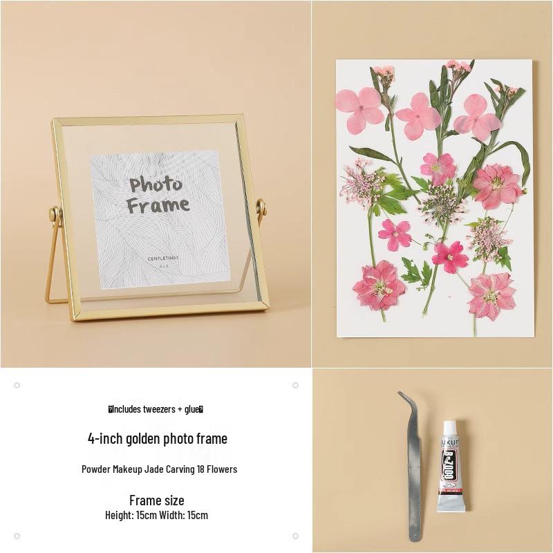 Nordic Creative DIY 3D Dried Flower Frame Kit - Simple Metal & Glass with Glue