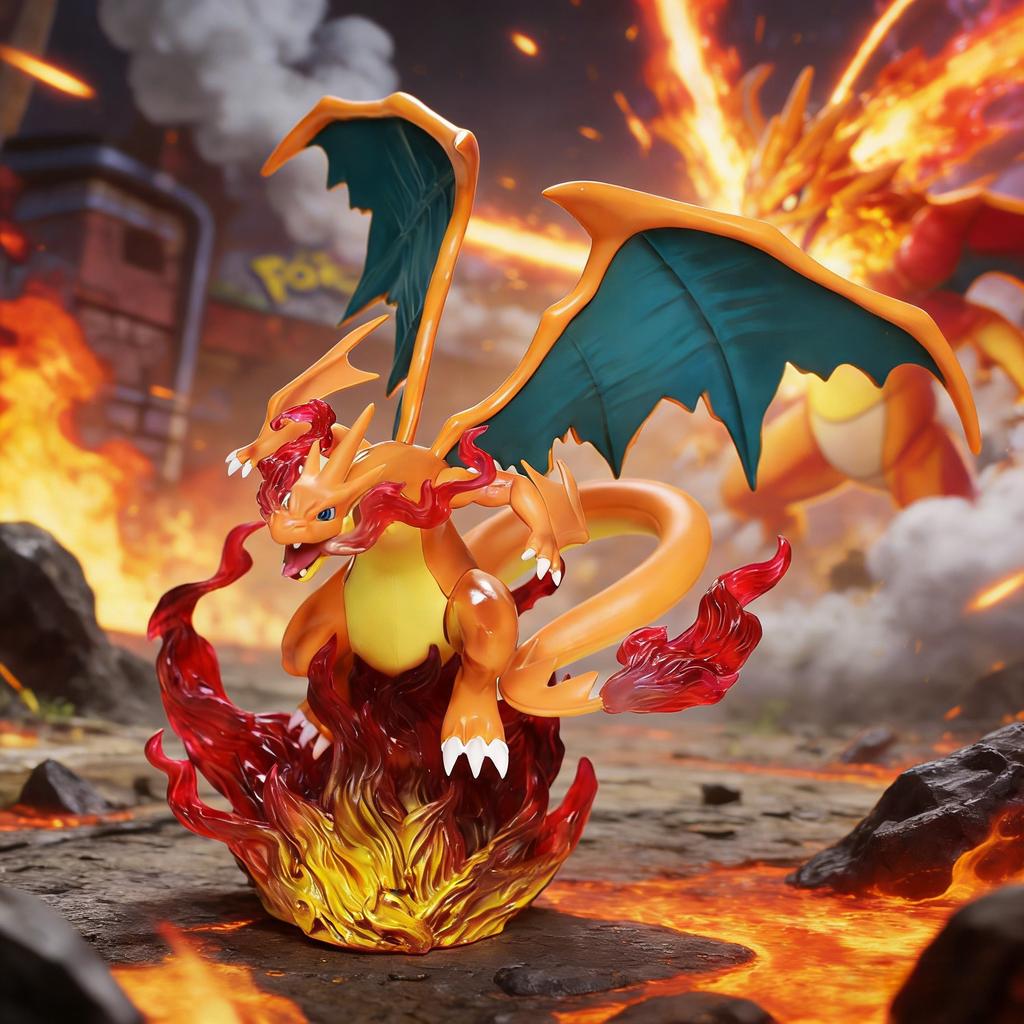 Anime Pokemen Figure Mega Charizard Y Action Figure Pvc Statue Desktop Ornament Collection Model Toys Gifts