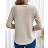 Women's 3XL Bottoming Shirt T-shirt Spring and Autumn Casual Solid Color Lace Stitching Round Neck Long-sleeved T-shirt
