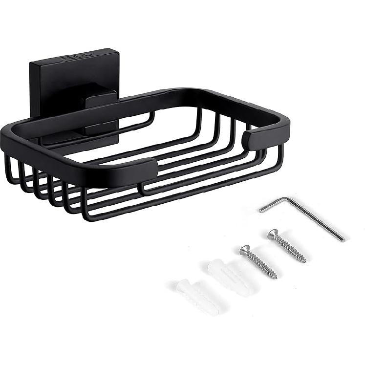 SEIDO Soap Dish for Shower Wall, 304 Stainless Steel Bar Soap Holder for Bathroom & Kitchen, Brushed Nickel Soap Saver Tray for Shower, 4.8  L x 3.2 матовый черный