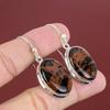 Mahogany Obsidian Earrings Genuine Gemstone Handmade Jewelry 925 Sterling Silver Earring Dangle Earring Brand New Jewelry Gifts For Friend
