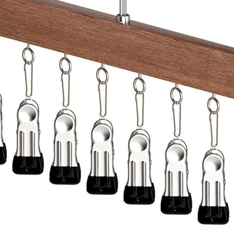 Closet Organizer with 10 Clips - Space Saving Hanging Closet Organizer, Saving Hat Scarf Clothespins for Jeans Skirts Socks Pant Hangers with Clips