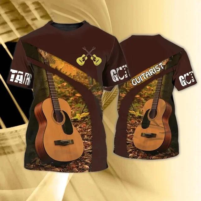 Gibson Guitar Men's T-shirts Electric Guitarist Rockeras Tees Musical School Design 3d Print Clothing Women's Custom Name
