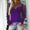 Autumn and Winter Hollow Hot Diamond Long Sleeves Women's T-shirts