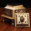 Brass Incense Chinese Style Home Office Aromatherapy Burner Vintage Antique Four Divine Beasts Square Metal Craft