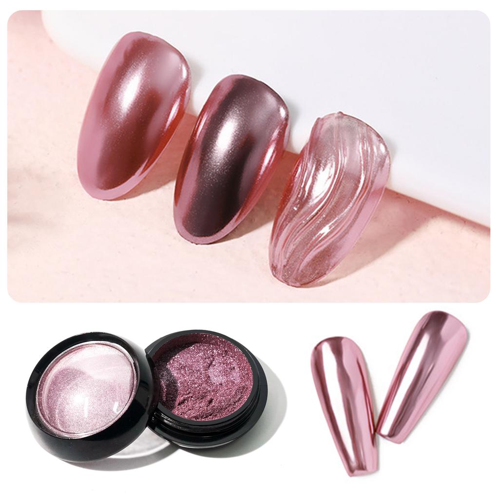 1 stücke Nagel Glitter Metallic Reiben Staub Gel Polnischen Pigment Shinning Metall Maniküre Decor Magie Spiegel Pulver Gold Silber Chrom