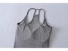Yoga Workout Set: Slim-Fit Tank with Built-In Bra Pads & Elastic Spaghetti Straps + Flared Pants, Turned-Up Waist, Slimming & Draped