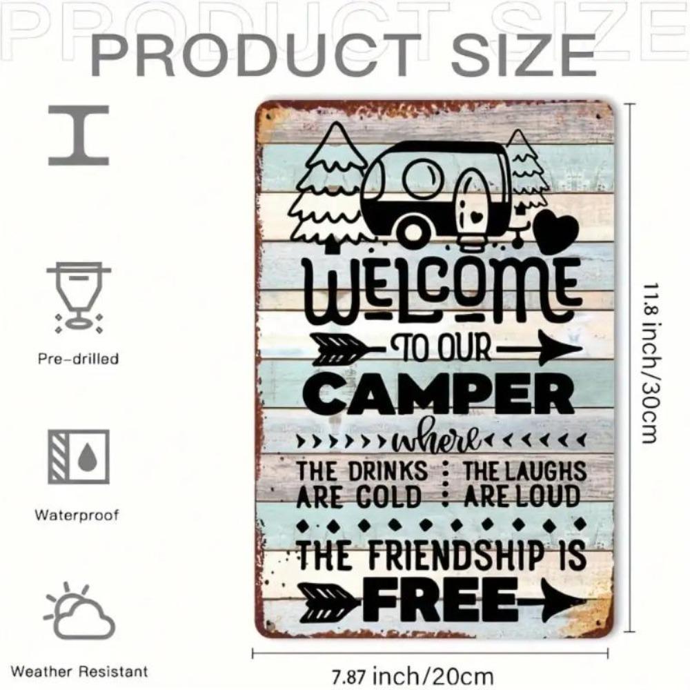 Metal Tin Sign Farmhouse Kitchen Decor Apple Basket Fruit Storage Bin Checkered Fabric Organizer