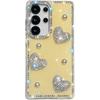 Handmade Sparkly Diamond Pearl Heart IMD Phone Case, Compatible with Samsung S23 Ultra/S24/S25 & A07/A15/A16/A17/A26/A35/A36/A55/A56