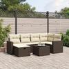 VidaXL Garden Lounge Set with Cushions 7 Pcs, Patio Sofas, Patio Furniture Set, Outdoor Furniture, Brown 3263499