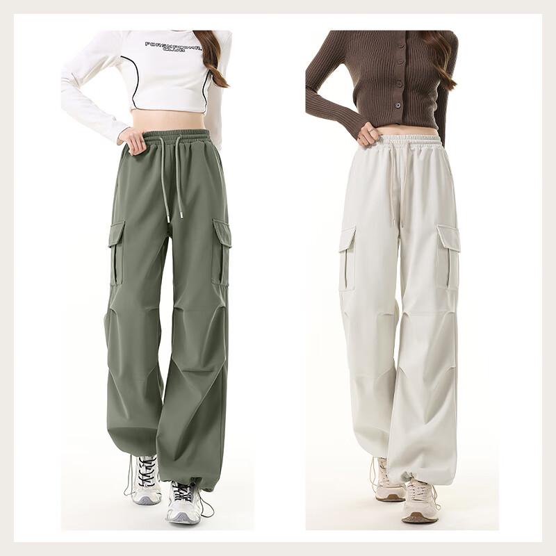 MJ STYLE Women's Winter Fleece-Lined Straight-Leg Cargo Pants