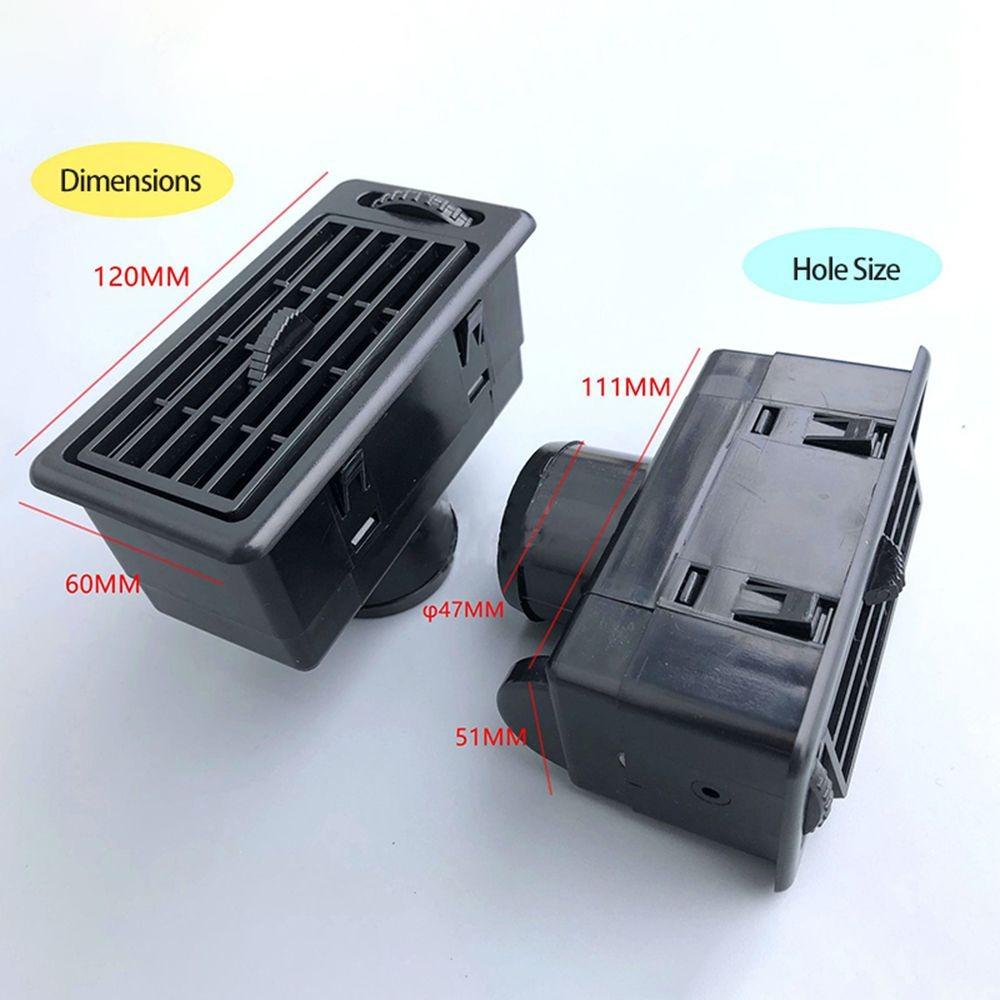 2 stk Dash ventilasjonsuttak Rv Vent Isolator Svart Air Vent Bil Air Conditioner Truck