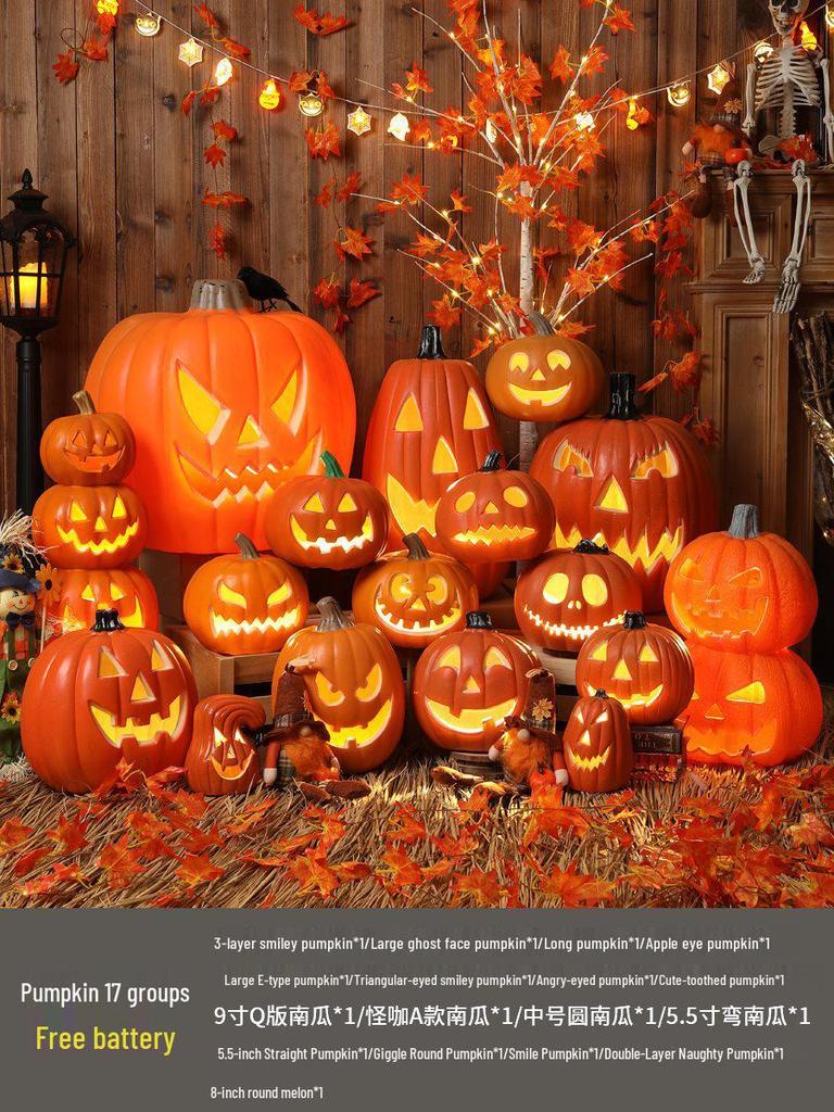 Luminous Halloween Pumpkin Lantern Decoration - Large Outdoor Display for Shopping Malls and Events