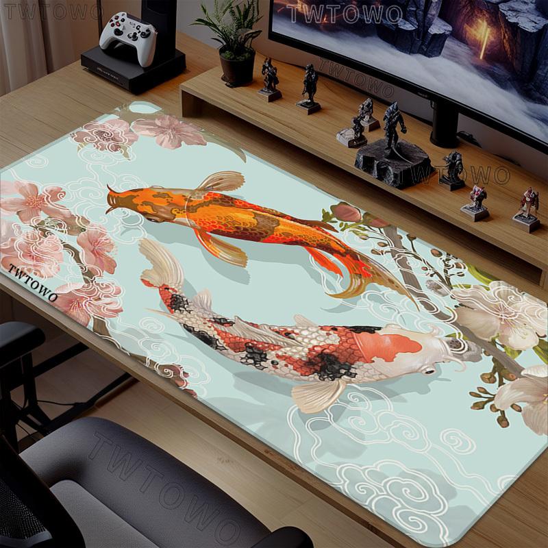 Chinese Style Koi Mouse Pad Gamer printon demand Custom New Large Mousepad XXL Mouse Mat Office Soft Computer Mouse Mats
