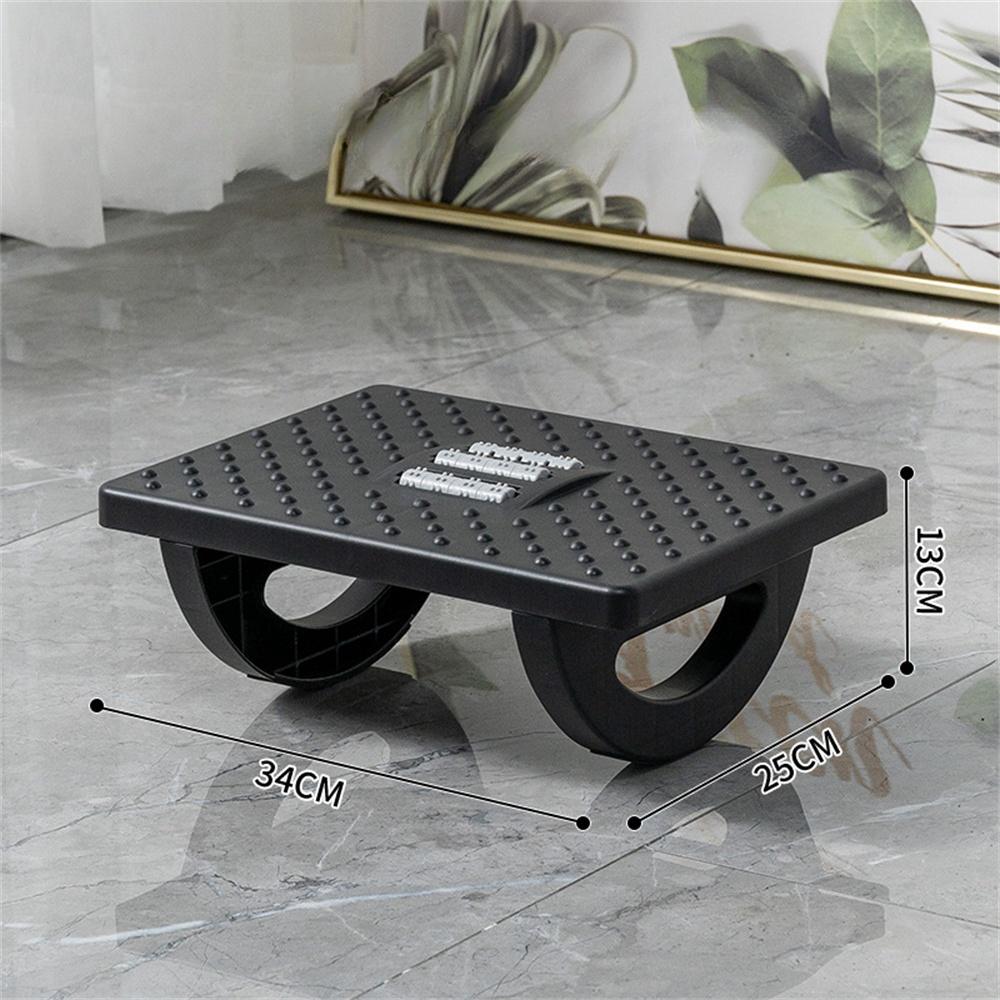 180° Rockable Footrest Office Under Desk Footstool Home Office Adult with Rollers Non-slip Foot Cushion Massage Footrest Stool