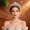 2026 Rhinestone Crown Custom Bridal Headband, Rose Gold Crown Headband, Bridal Accessories