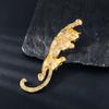 European and American Alloy Diamond-encrusted Leopard Clothing Pin Men's Blazer Corsage High-end Animal Dress Brooch