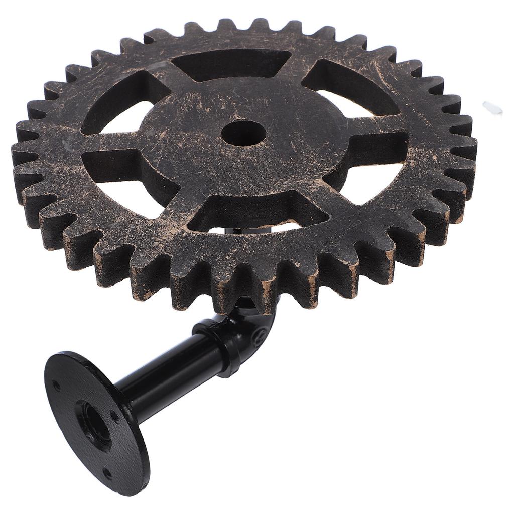 Vintage Industrialna Półka Ścienna z Rur Żelaznych Steampunkowy Design z Kołami Zębatymi Organizer do Przechowywania z Rur Żelaznych Rustykalne Półki Pływające do Salonu