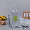 2pcs Clear Gift Bags with Handle Ice Wine Bag Treat Bags Portable Collapsible Clear Wine Pouch Reusable Party Favor Bags Plastics Gift Bags