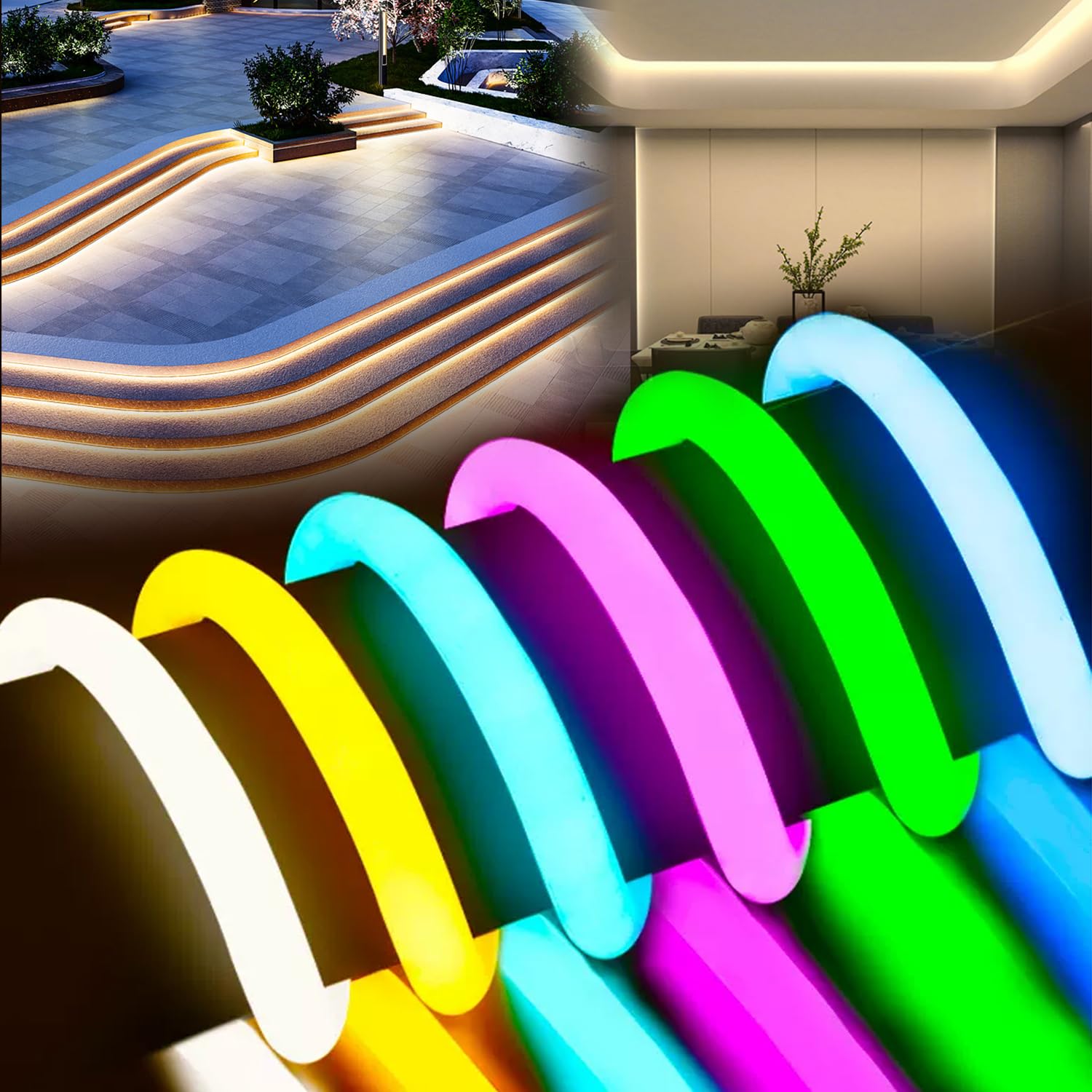 

SPAHER LED Strip Light, Round Tube Light, Waterproof, Ring-Shaped, Bright, Eye-Friendly, Bendable, Cuttable, Easy Installation, Indirect Lighting,