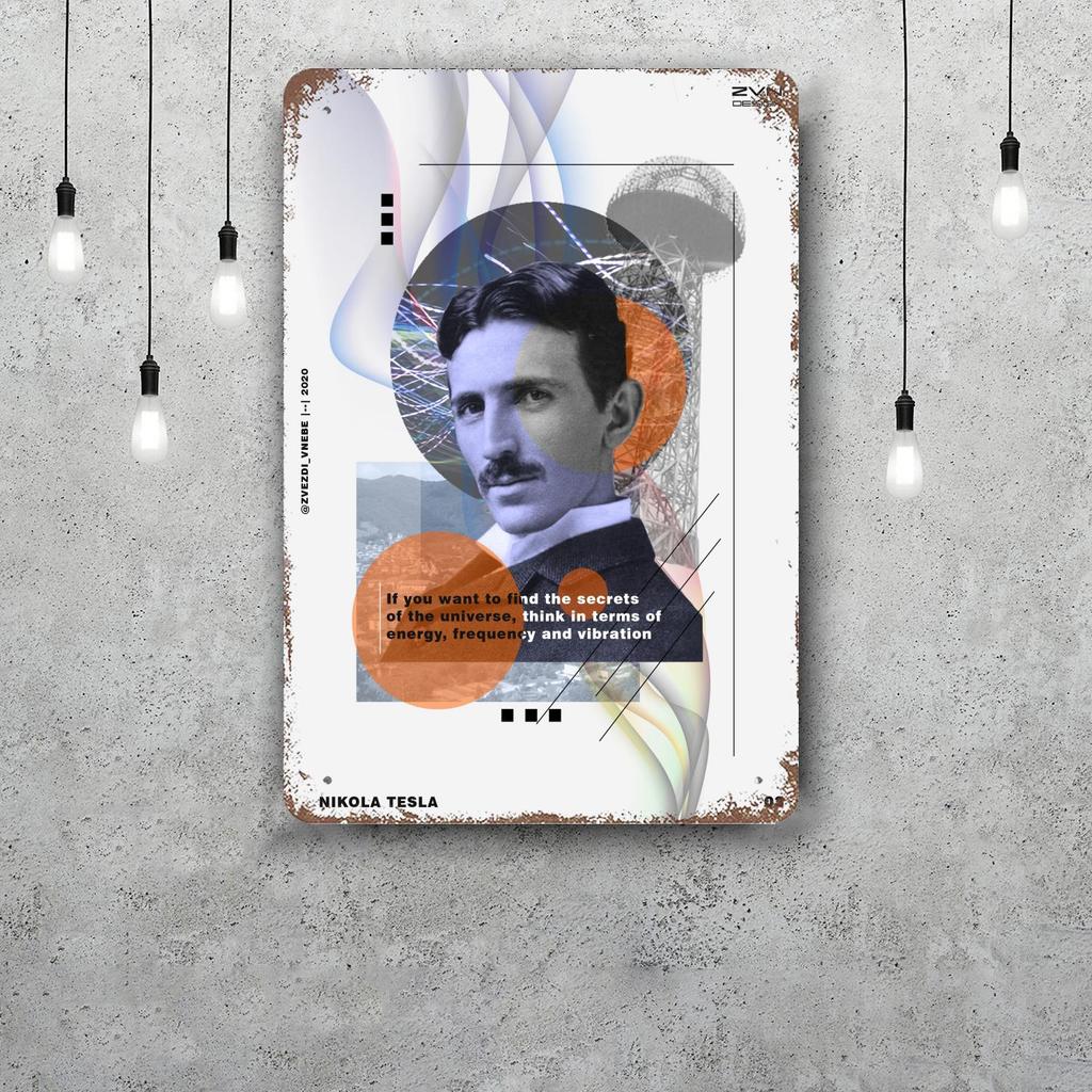 Nikola Tesla Vintage Tin Sign Home Decor Wall Decor Art Wall Mural Room Decoration Decor Retro Metal Sign Plate Bar Posters