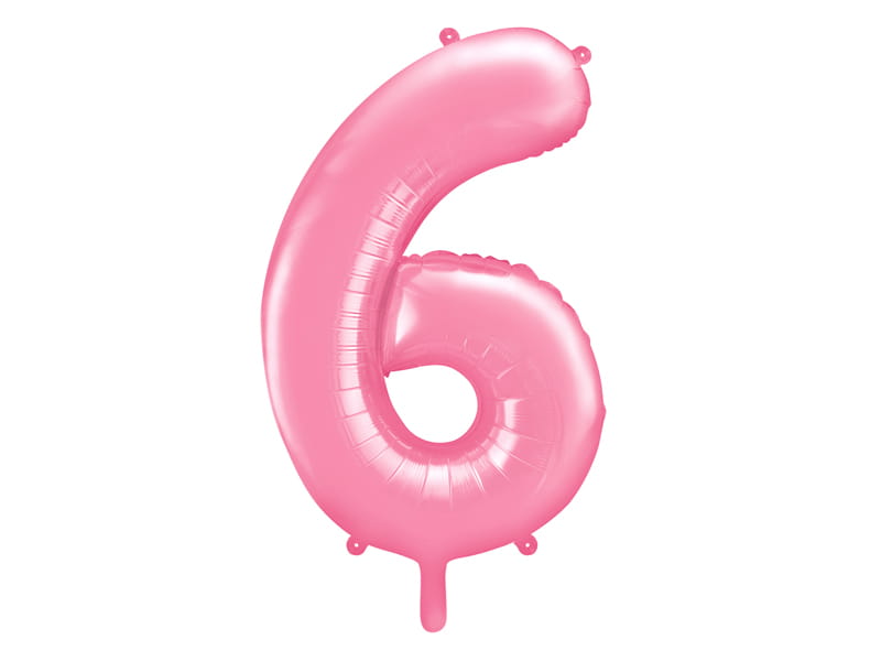 Palloncino Foil Numero "6" Rosa 86 Cm