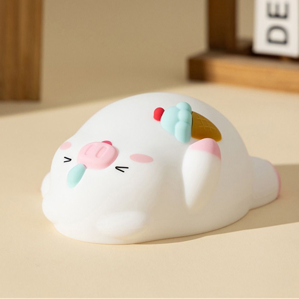 USB Charging Lying Flat Pig Night Light Eye Protection Soft Light Sleep Atmosphere Light Silicon Timing Dimming