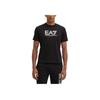 EA7 Letter Logo Pullover Round Neck Short Sleeve T-Shirt Men Tops Black 6DPT81-PJVPZ-1200