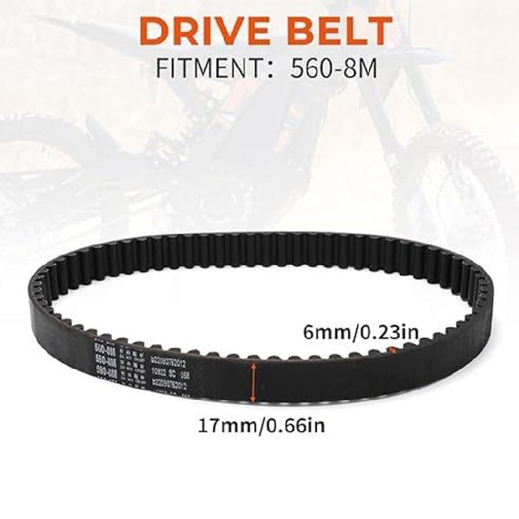 560-8M Motorcycle Drive Belt with Highly Strength Upgraded Power Transmission Easy Installation Replacement Timing Belt