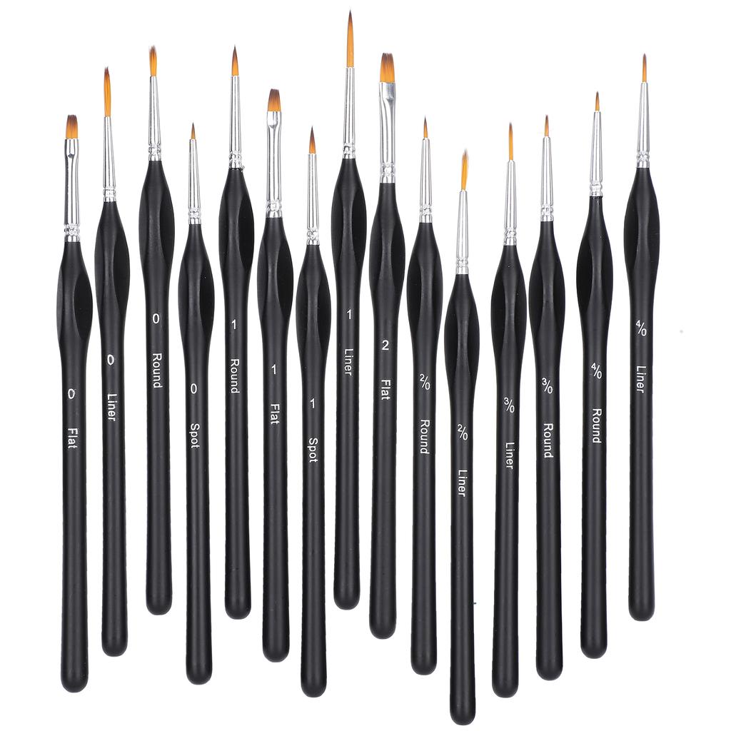15pcs Detail Paint Brush Set Watercolor Oil Painting Drawing Brush with Storage Bag