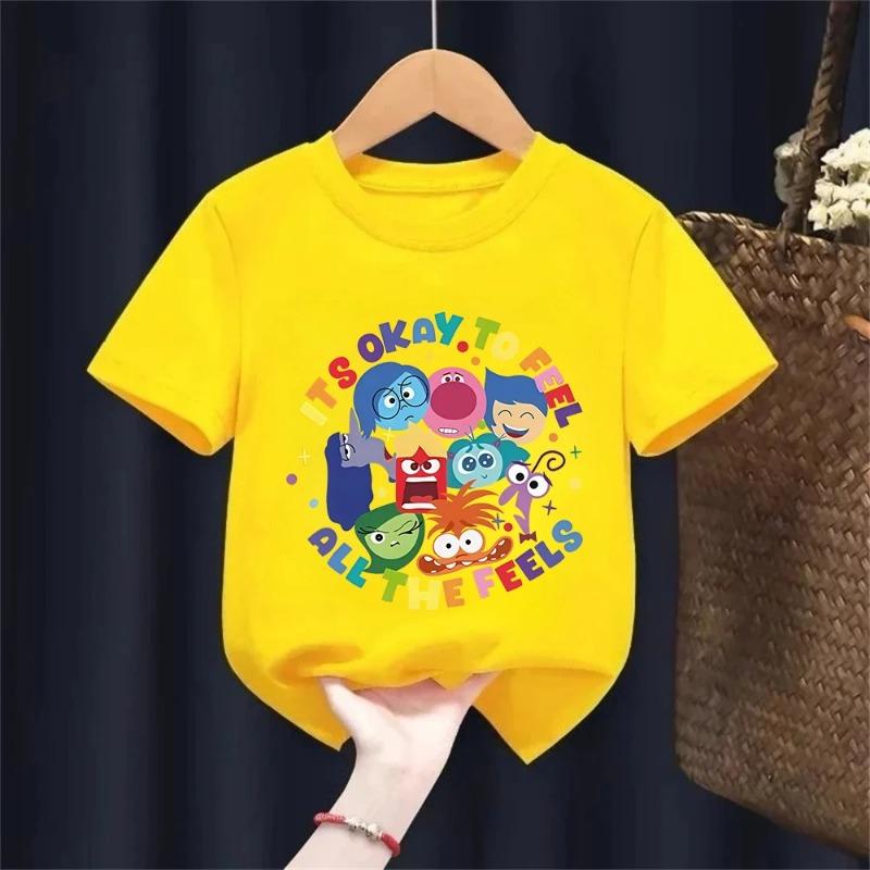 Inside Out Kids T-Shirt 100% Cotton All The Feels Emotion Characters Graphic Print Casual
