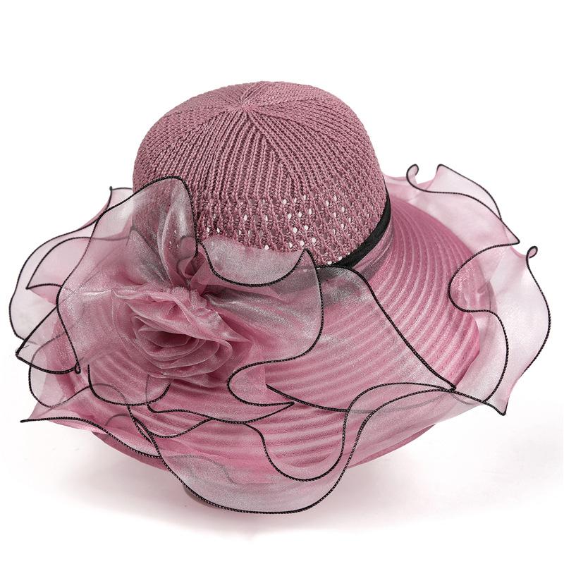 Summer New Hat Ladies Sunscreen Hat Elegant Mother High Sense Sunshade Top Hat Breathable Organza Bucket Hat